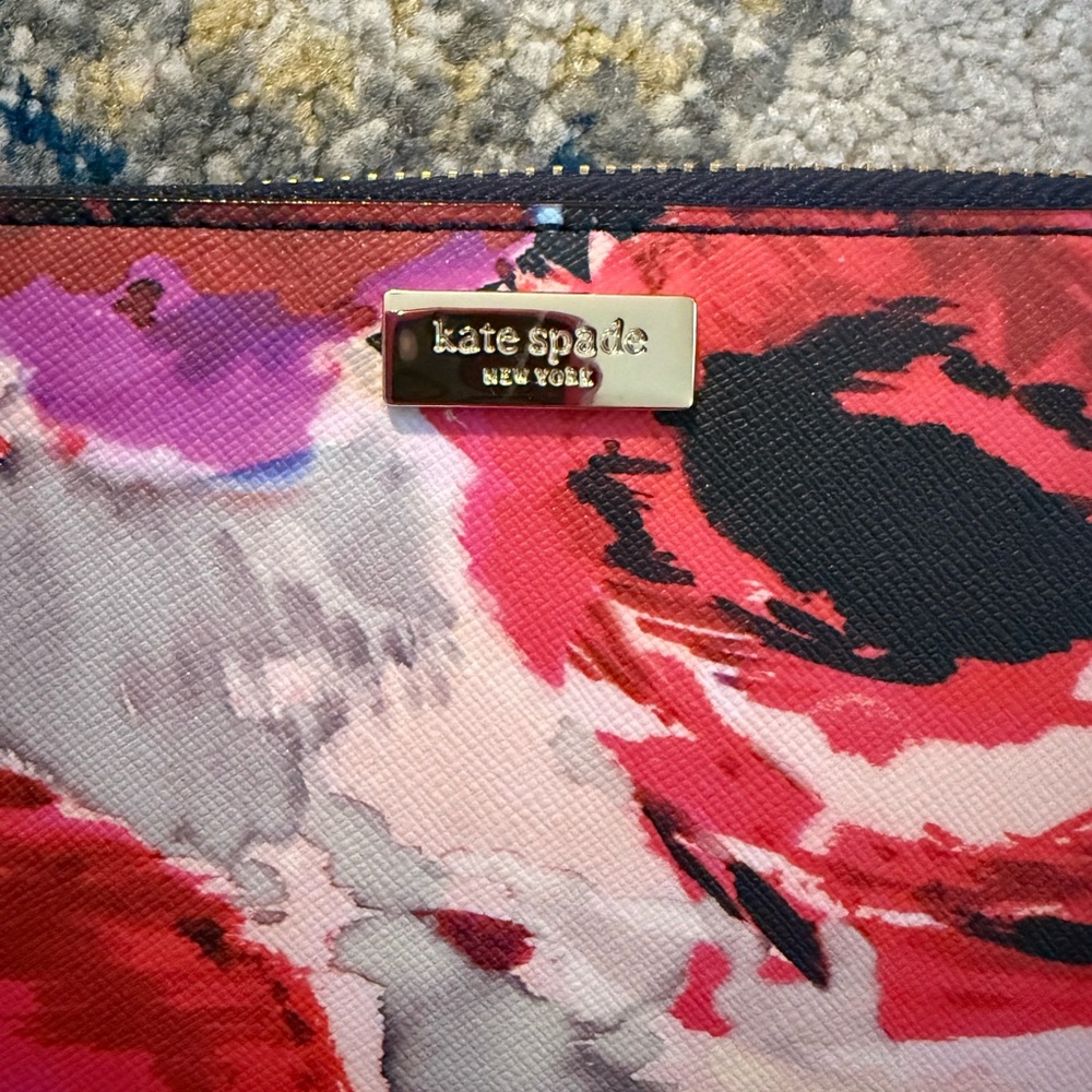 Kate Spade Red and Pink Floral Clutch - Picture 3 of 7